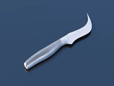 Stainless Steel Kitchen Knife With Serrated Blade And Ergonomic Textured Handle 3d model