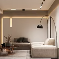 Modern Basement Interior With Play Tent And Furniture