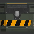 Military Weapon Storage Case With Green Black Design Top Grille And Yellow Warning Stripes