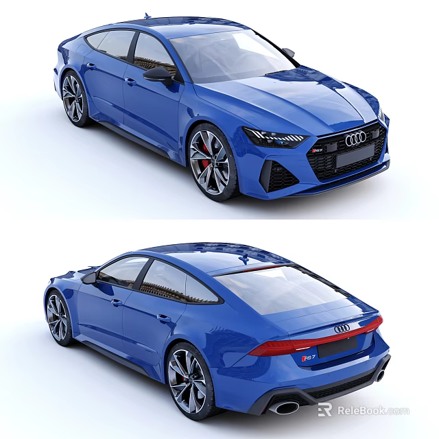 Blue Audi Sports Car With Sleek Exterior Design And Sporty Alloy Wheels 3d model 