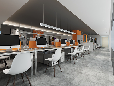 Modern public office area clothing office 3d model