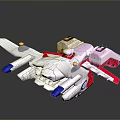 Transforming Robot Toy Airplane Model With White Red Blue And Yellow Features