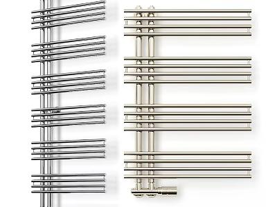 Stainless Steel Bathroom Cabinet Rack With Multiple Horizontal Bars For Towel Hanging 3d model