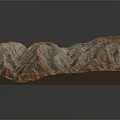 Detailed 3D Mountainous Terrain Model With Canyon Relief And River Element