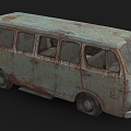 Chevrolet sports van dilapidated car 3d model