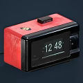 Red and Black Digital Alarm Clock Classic Design with Time Display Alarm Function Adjustment Knob 3d model