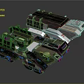 Green And Dark Armored Military Vehicles With Tracked Design And Tactical Equipment
