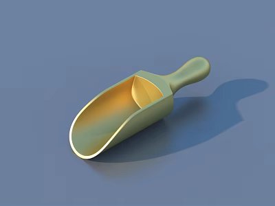 Light Green Plastic Household Scoop With Handle For Kitchen Use 3d model