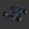 Black Streamlined Concept Race Car Model With Large Wheels And Modern Design