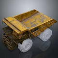 Yellow Heavy Duty Dump Truck with Large Tires and Rugged Bed Design