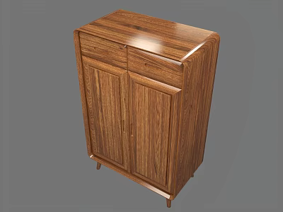 Wooden Shoe Cabinet With Drawers And Cabinet Doors For Modern Home 3d model