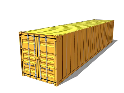 Industrial Equipment Yellow Cargo Shipping Container with Secure Doors and Locking Mechanism 3d model