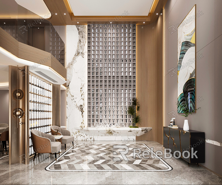 Light Luxury Entrance Villa Entrance model