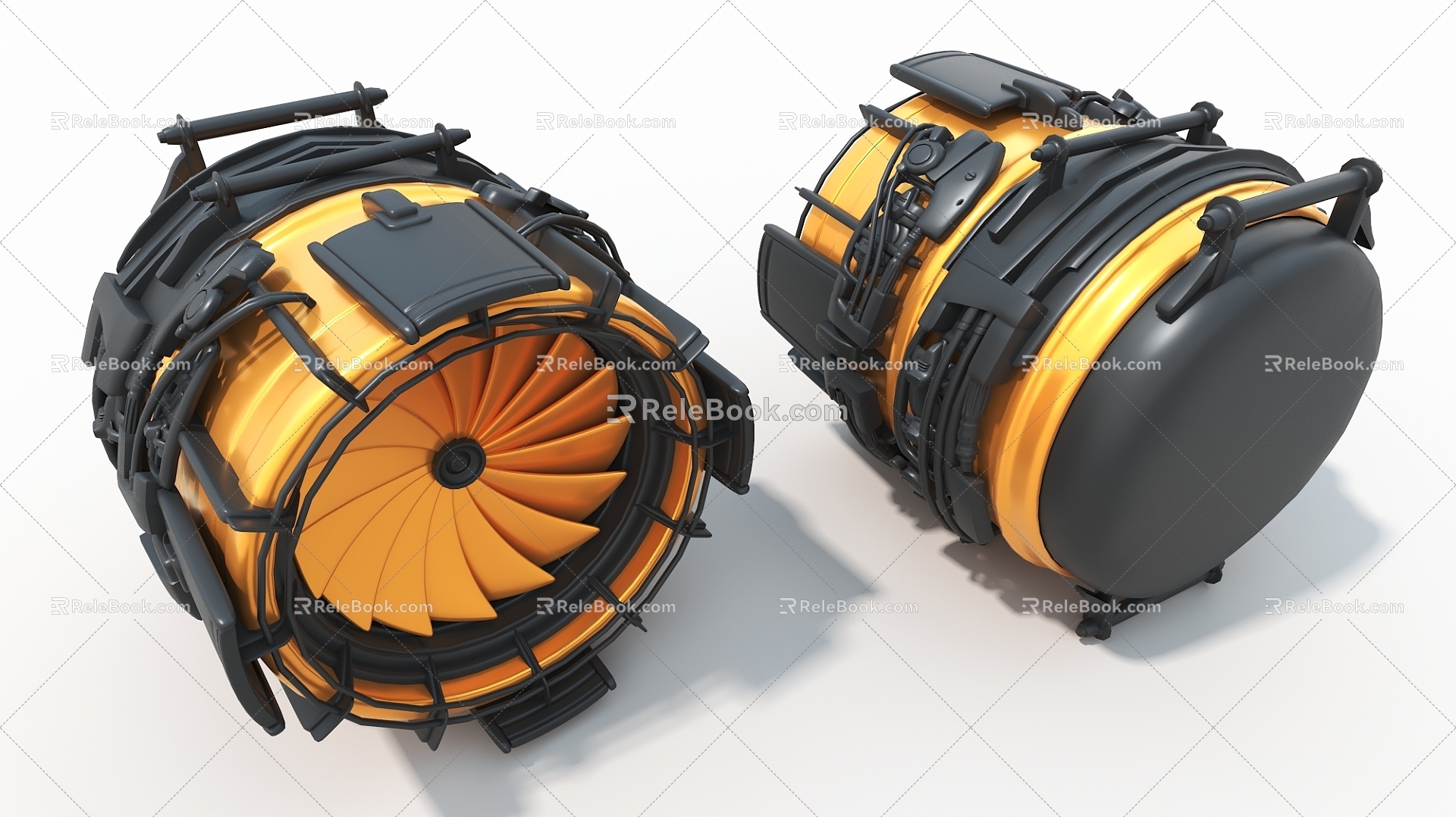 engine fan machinery equipment industrial machinery hard surface machinery high tech industrial parts 3d model