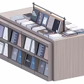 library bookcase 3d model