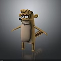 Cartoon Creature Character Standing With Striped Tail Playful Pose 3d model