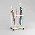 Two Tiered Household Umbrella Cart With Wheels And Colorful Umbrellas
