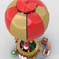 LEGO Toy Blocks Hot Air Balloon Santa Claus Christmas Gift Christmas 3d model