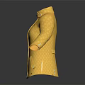 Stylish Yellow Quilted Leather Jacket With Stand Collar And Pockets 3d model