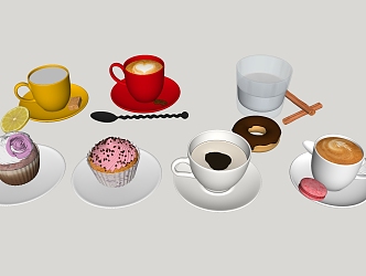 Modern coffee drink tableware 3d model