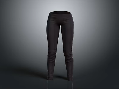 Comfortable Black High Waist Slim Fit Leggings With Stretch Fabric For Daily Wear 3d model