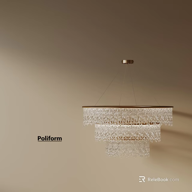 Pollform Modern Double Layer Crystal Chandelier Design for Elegant Interior Decor 3d model
