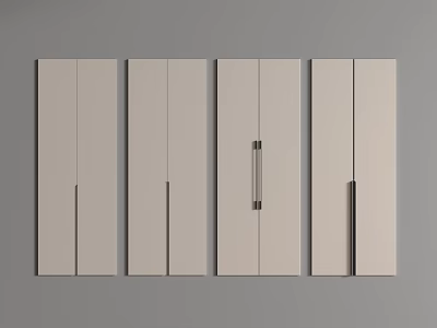 Modern White Cabinet Doors With Various Handle Styles And Minimalist Design 3d model
