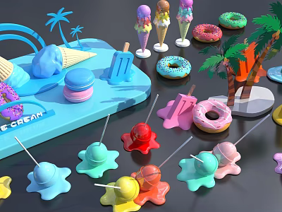 Modern Meichen Ice Cream Meichen 3d model Modern Meichen Ice Cream Meichen 3d model