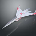 Sleek White And Red Jet Aircraft With Streamlined Body And Jet Engine Design