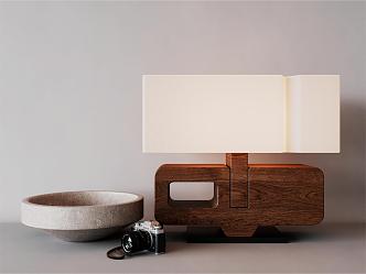 Modern Solid Wood Table Lamp 3d model