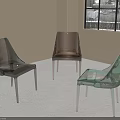 Transparent Modern Leisure Chairs In Various Colors For Bright Room With Window