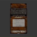 Vintage Wooden Household Item With Multiple Knobs Buttons And Tray Surface