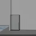 Modern Shower Sauna Interior With Glass Enclosure Black Frame And Blue Patterned Floor