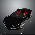 Sleek Black Luxury Convertible Sports Car With Red Seats And Modern Design