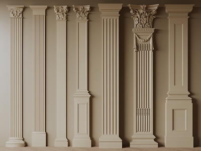 Roman column pilasters 3d model