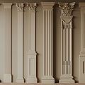 Roman column pilasters 3d model