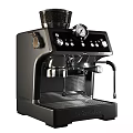 Black La Specialista Espresso Machine Modern Kitchen Appliance With Control Knobs And Pressure Gauge