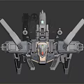 White Sci Fi Mecha Model With Detailed Mechanical Armor Parts And Weapon