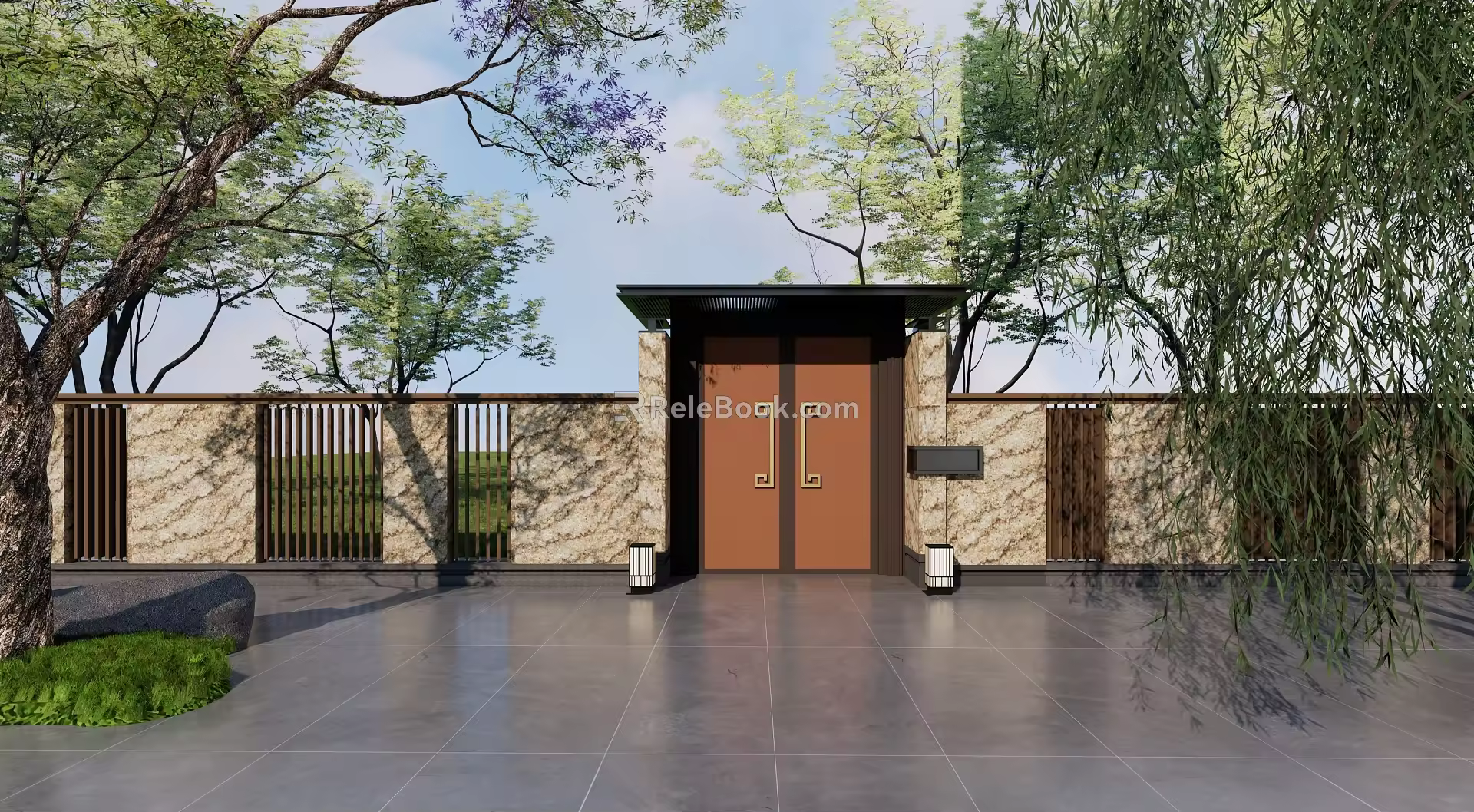 new chinese style gate 3d model