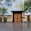 new chinese style gate 3d model