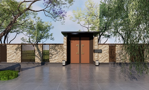 new chinese style gate 3d model