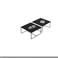 Modern Coffee Table With Black Tabletop Metal Frame And Open Book 3d model