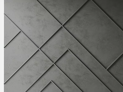 Geometric Wall Decor Featuring Intersecting Lines Forming Gray Matte Diamonds And Squares 3d model