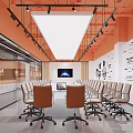 Modern public office area 3d model
