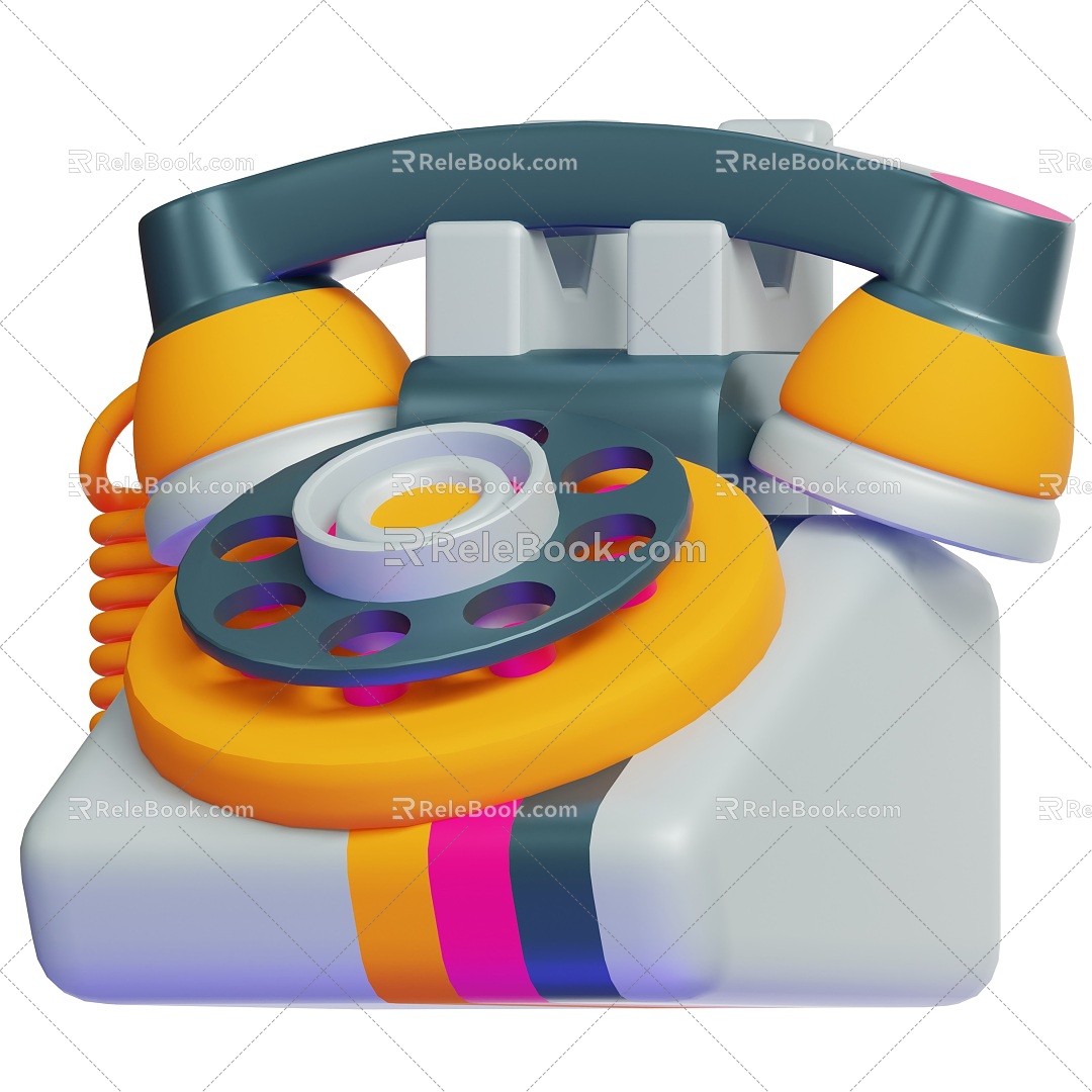 Cartoon telephone stylized sketch toy hand 3d model