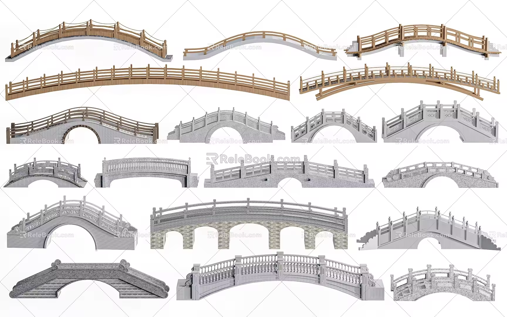 Stone Bridge Stone Arch Bridge Landscape Bridge Small Bridge 3d model