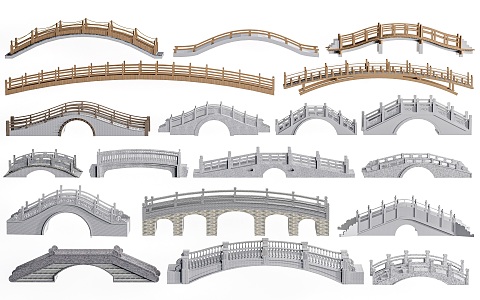 Stone Bridge Stone Arch Bridge Landscape Bridge Small Bridge 3d model