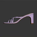 Light Purple Women's Sandals with Crisscross Straps and Tan Block Heel by Bellaire
