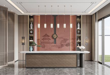 New Chinese Front Desk 3d model