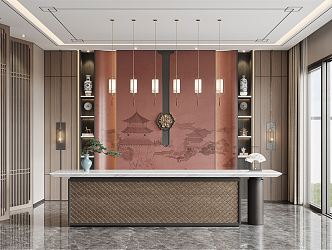 New Chinese Front Desk 3d model